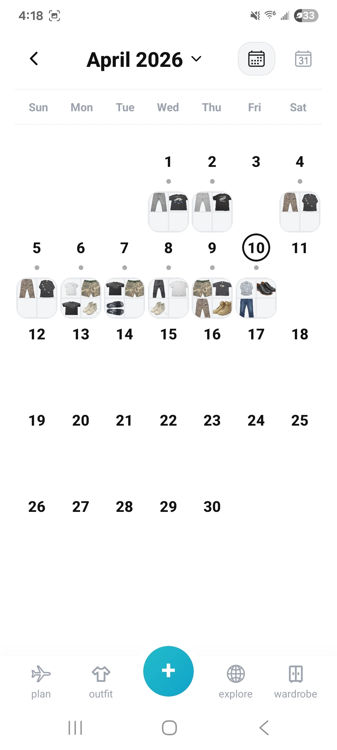 StyleStreak OOTD and wear logger screen